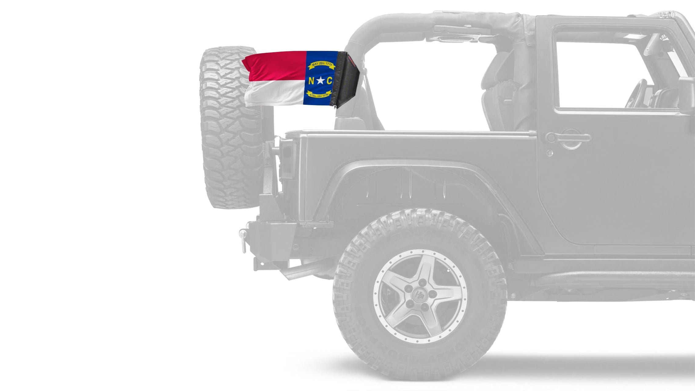 State Flag North Carolina 12"x18" Forever Wave Flag for Jeep Wrangler JK 2-Door 2007-2018