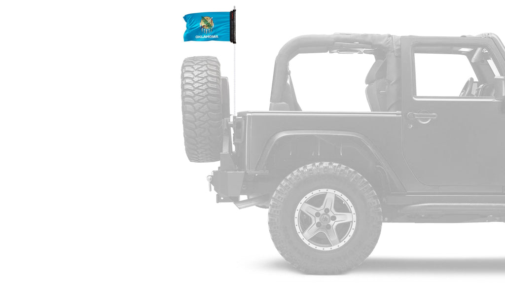 State Flag Oklahoma 12"x18" Forever Wave Flag for Jeep Wrangler YJ 1986-1995
