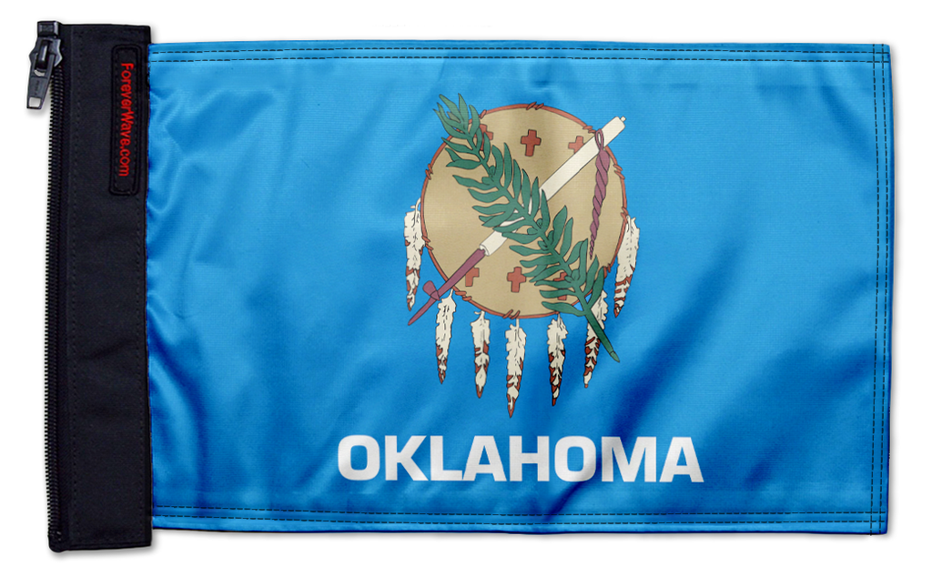 State Flag Oklahoma 12"x18" Forever Wave Flag for Jeep Wrangler CJ-7 and CJ-8 1976-1986