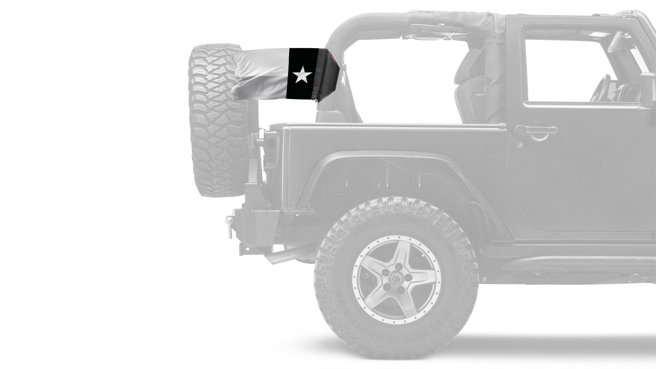 State Flag Texas Subdued 12"x18" Forever Wave Flag for Jeep Wrangler JK 2-Door 2007-2018