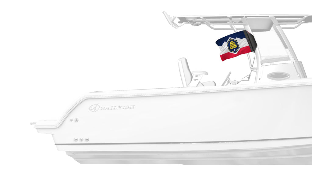 State Flag Utah 12"x18" Forever Wave Flag for Boats