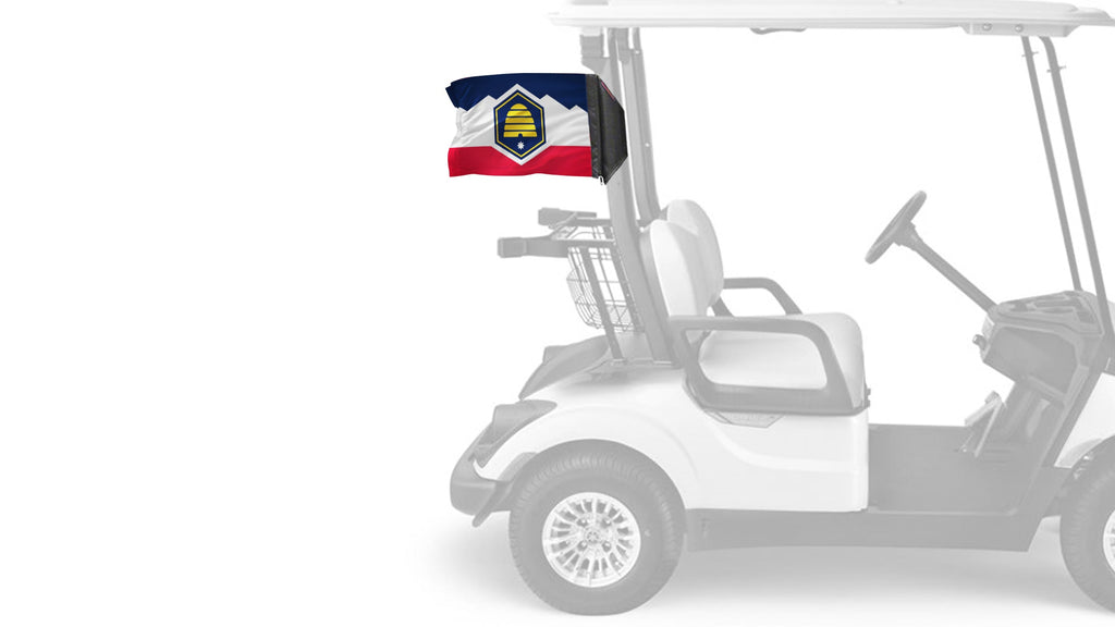 State Flag Utah 12"x18" Forever Wave Flag for Golf Carts