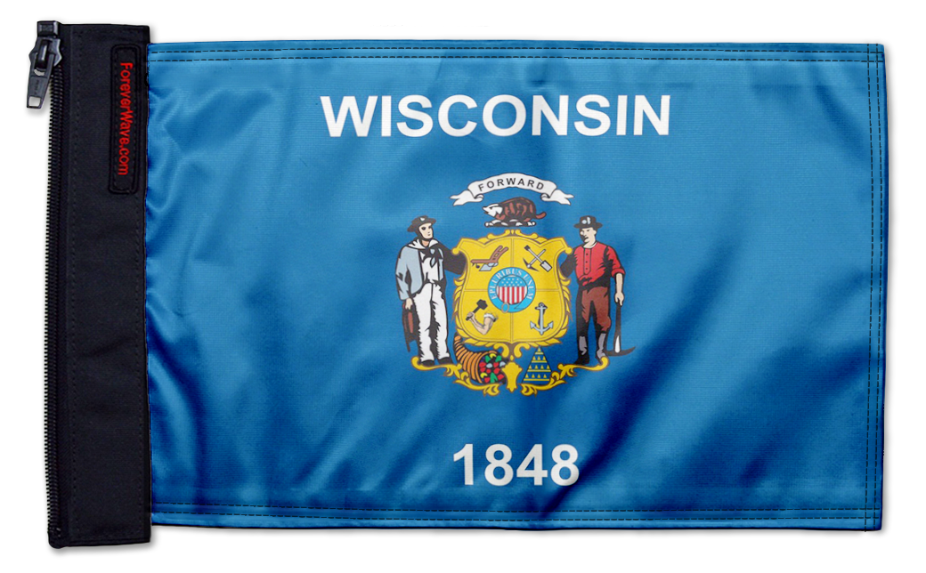 State Flag Wisconsin 12"x18" Forever Wave Flag