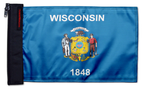 State Flag Wisconsin 12"x18" Forever Wave Flag for Golf Carts