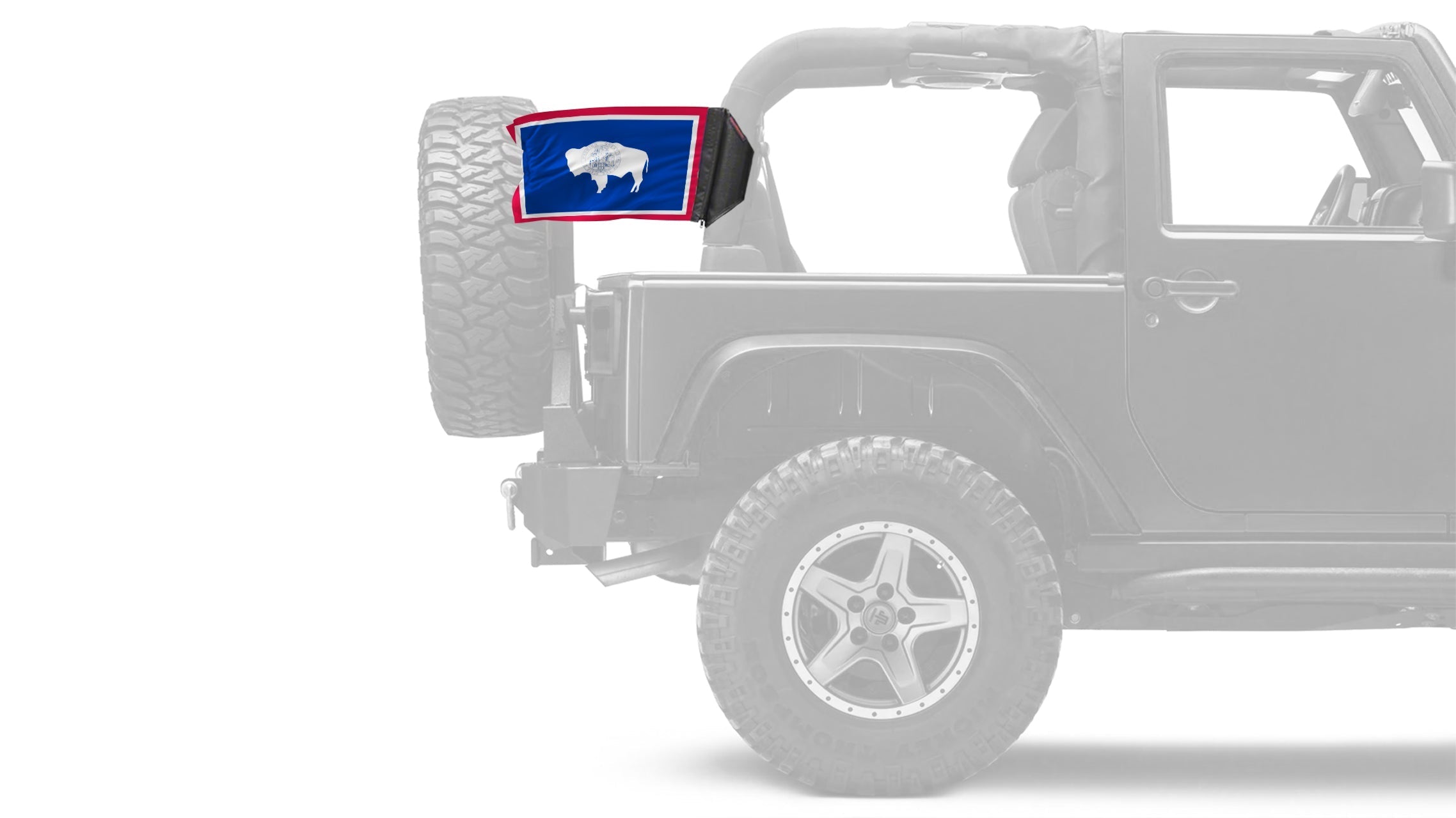 State Flag Wyoming 12"x18" Forever Wave Flag for Jeep Wrangler TJ 1996-2006