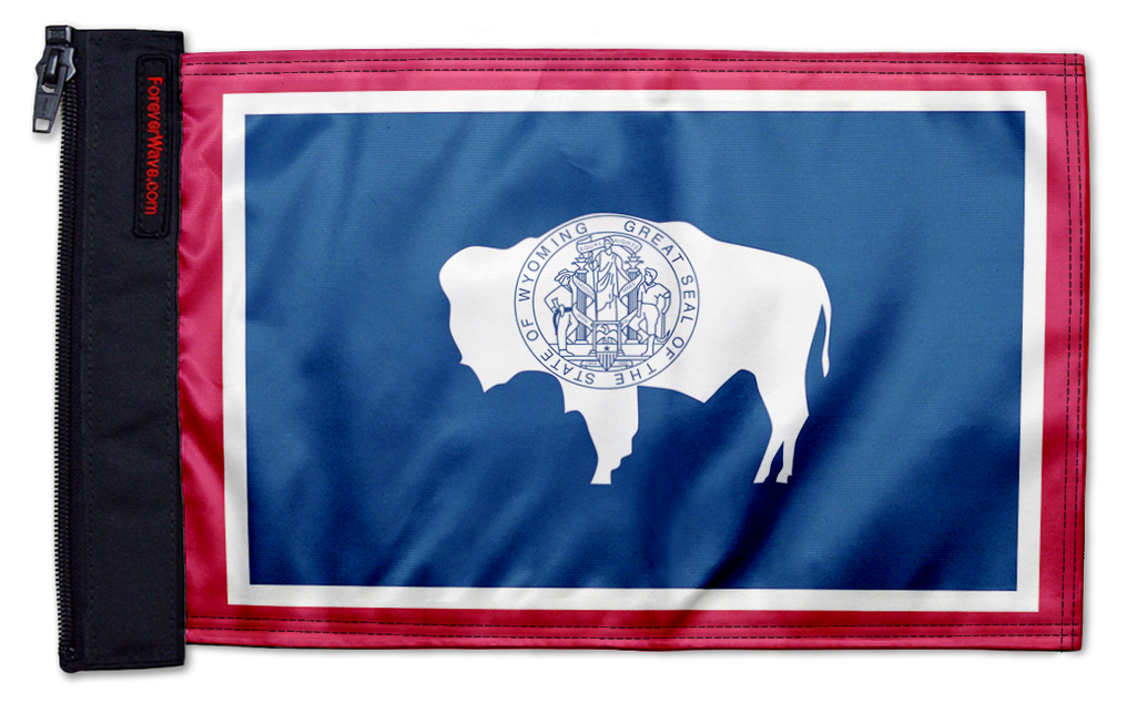 State Flag Wyoming 12"x18" Forever Wave Flag for Jeep Wrangler TJ 1996-2006