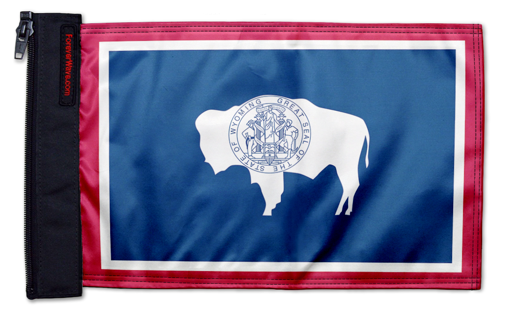 State Flag Wyoming 12"x18" Forever Wave Flag for Jeep Wrangler TJ 1996-2006