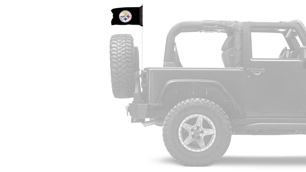 Pittsburgh Steelers 11"x17" Forever Wave Flag for Jeep Wrangler JLU 4-Door 2018-Present