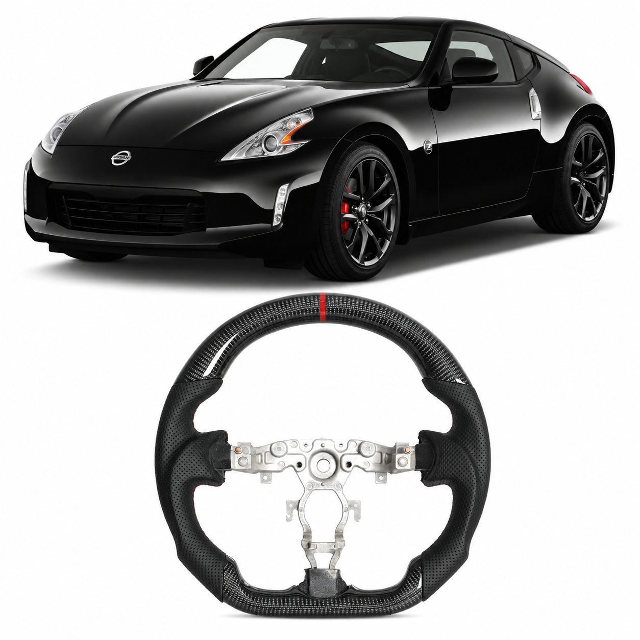Real Carbon Fiber Steering Wheel for Nissan 370Z Z34 2009-2021