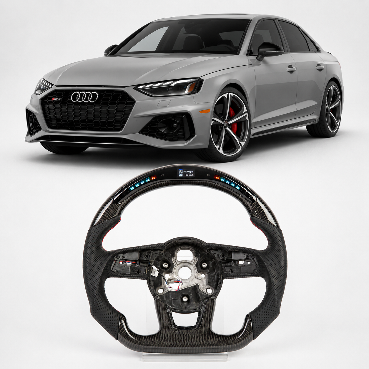 LED Carbon Fiber Steering Wheel for Audi A3 A4 A5 S3 S4 S5