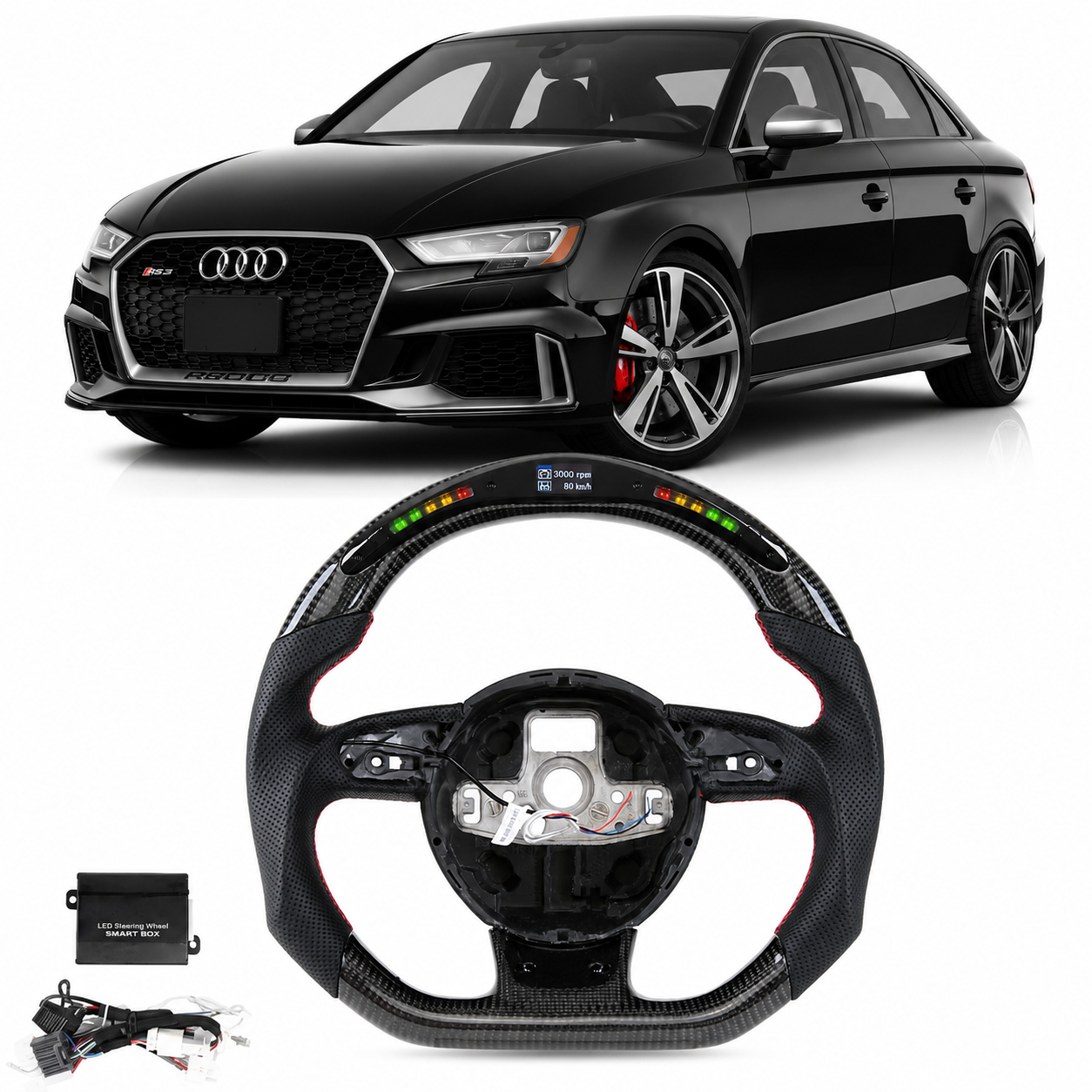 Carbon Fiber LED Steering Wheel for Audi S/RS 2012-2021
