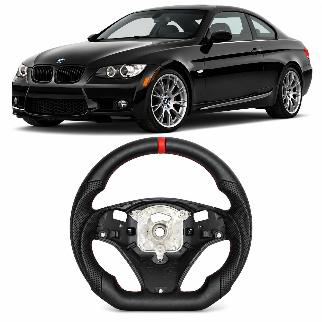 Full Leather Steering Wheel for BMW E90 E92 E93 M3 328i 335i