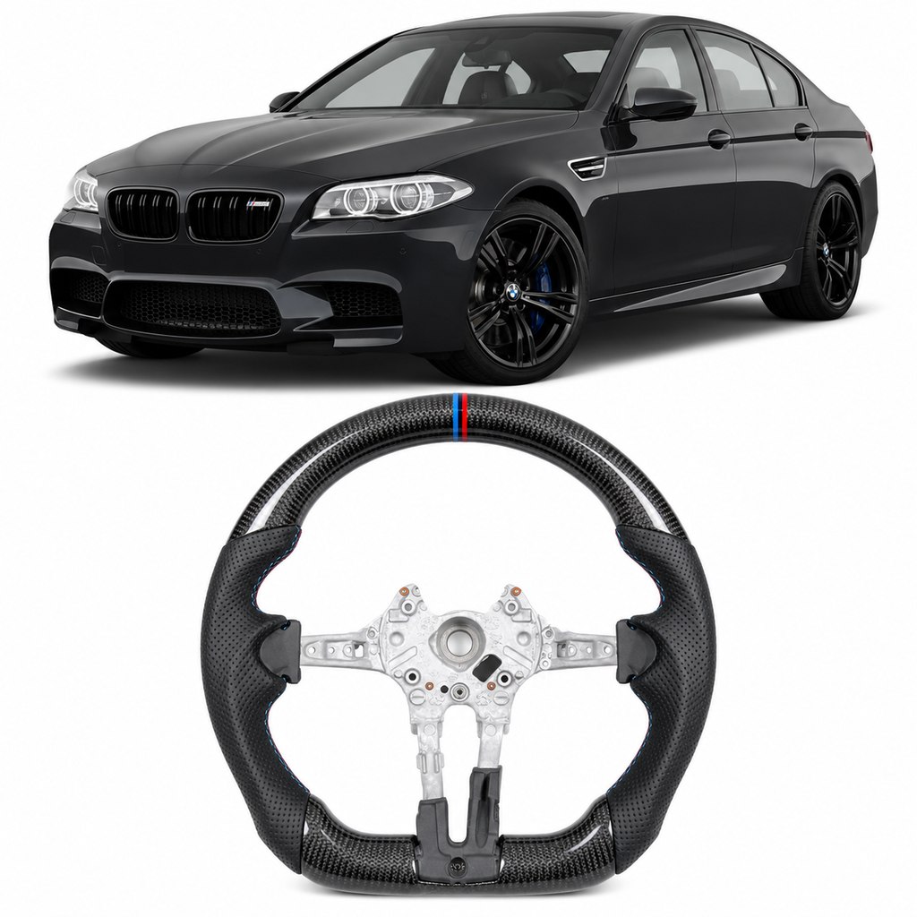 Real Carbon Fiber M Sport Steering Wheel for BMW 5 Series, 6 Series, 7 Series, M5 & M8