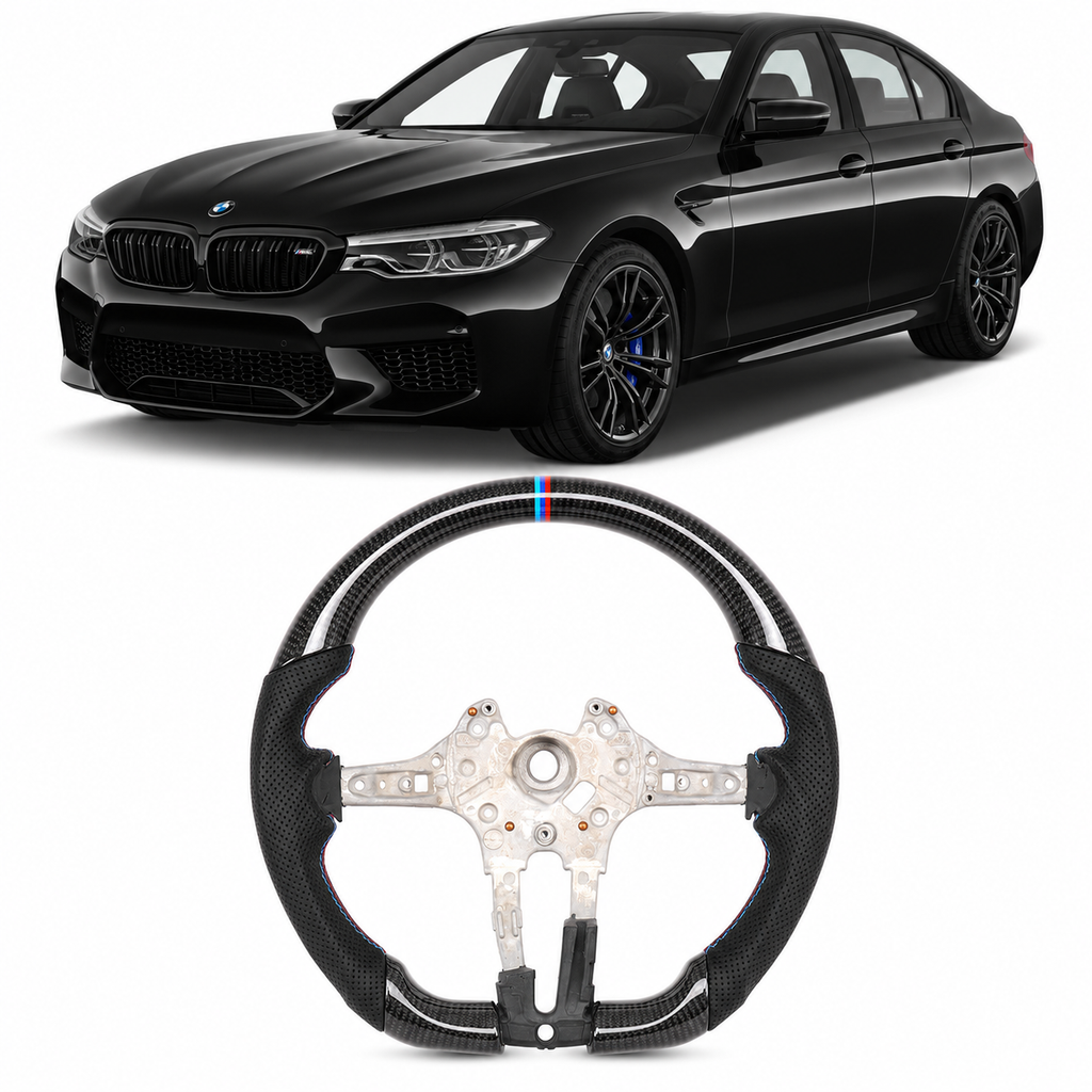 Real Carbon Fiber M Sport Steering Wheel for BMW F90 M5, F10 5 Series, F07 GT, F11 Touring & F Series