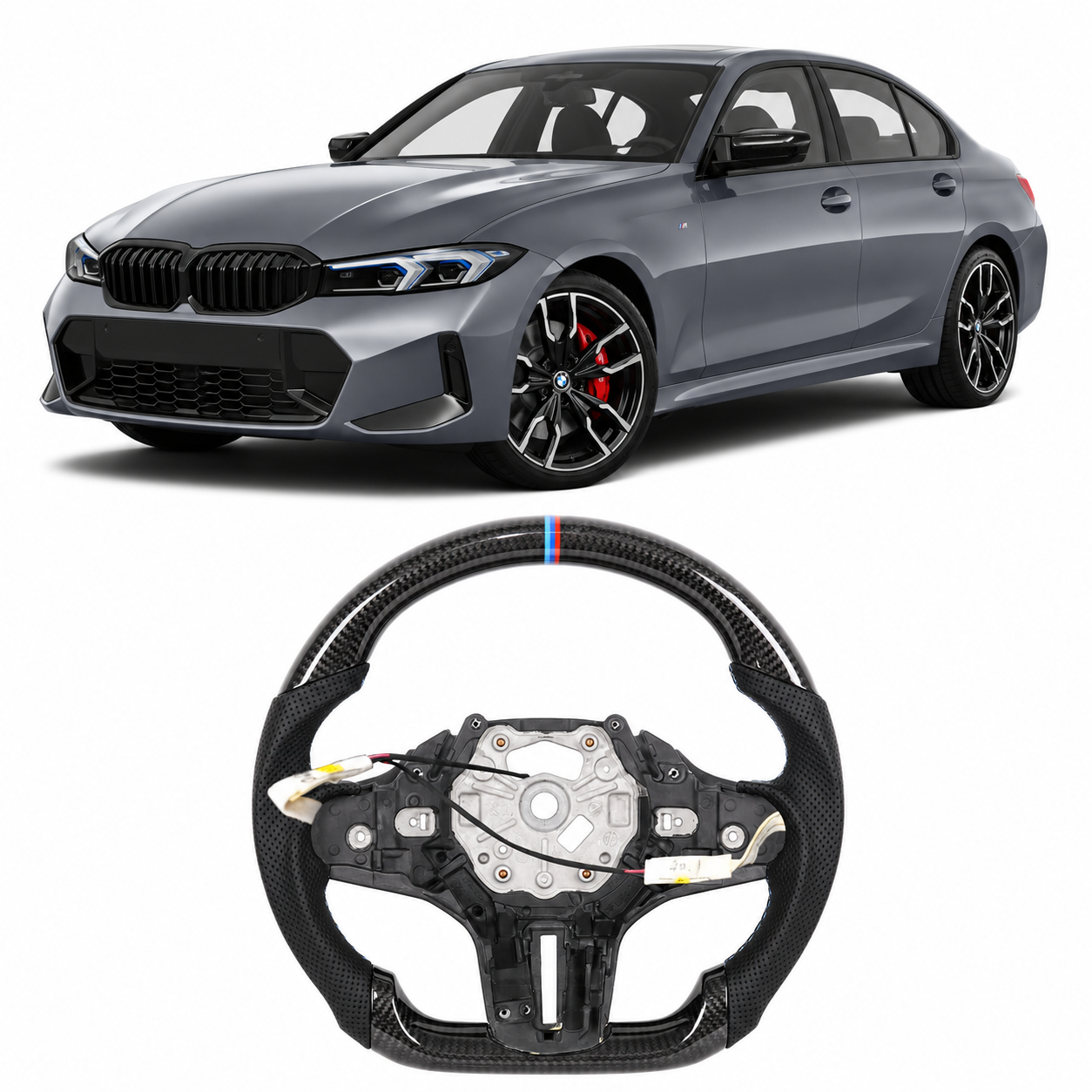 Heated Carbon Fiber Steering Wheel for BMW G20 G80 G82 M3 M4
