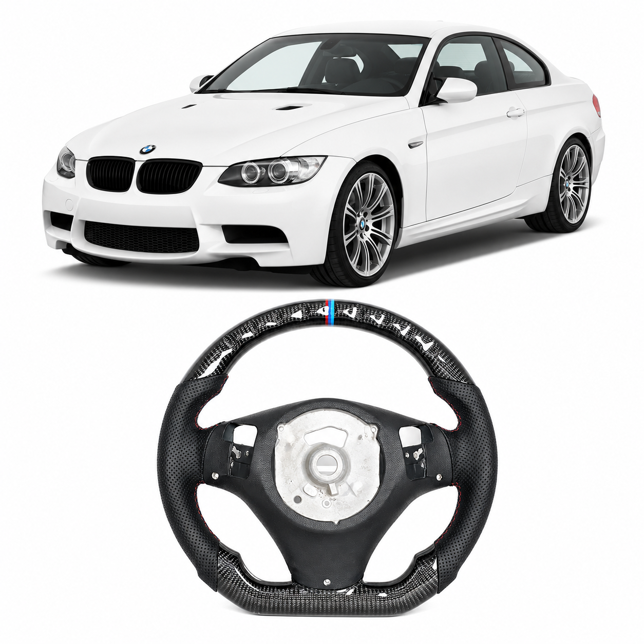 Real Carbon Fiber Steering Wheel for BMW E90 E92 E93 M3 328i 335i 135i 2007-2013