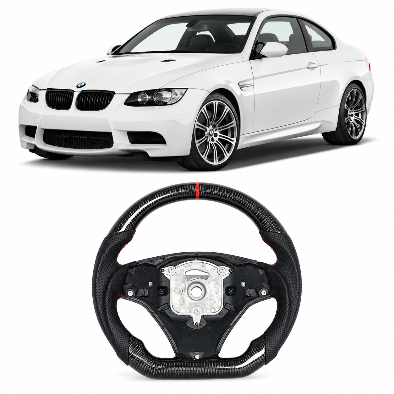 Carbon Fiber Steering Wheel for BMW E90 E92 E93 Manual