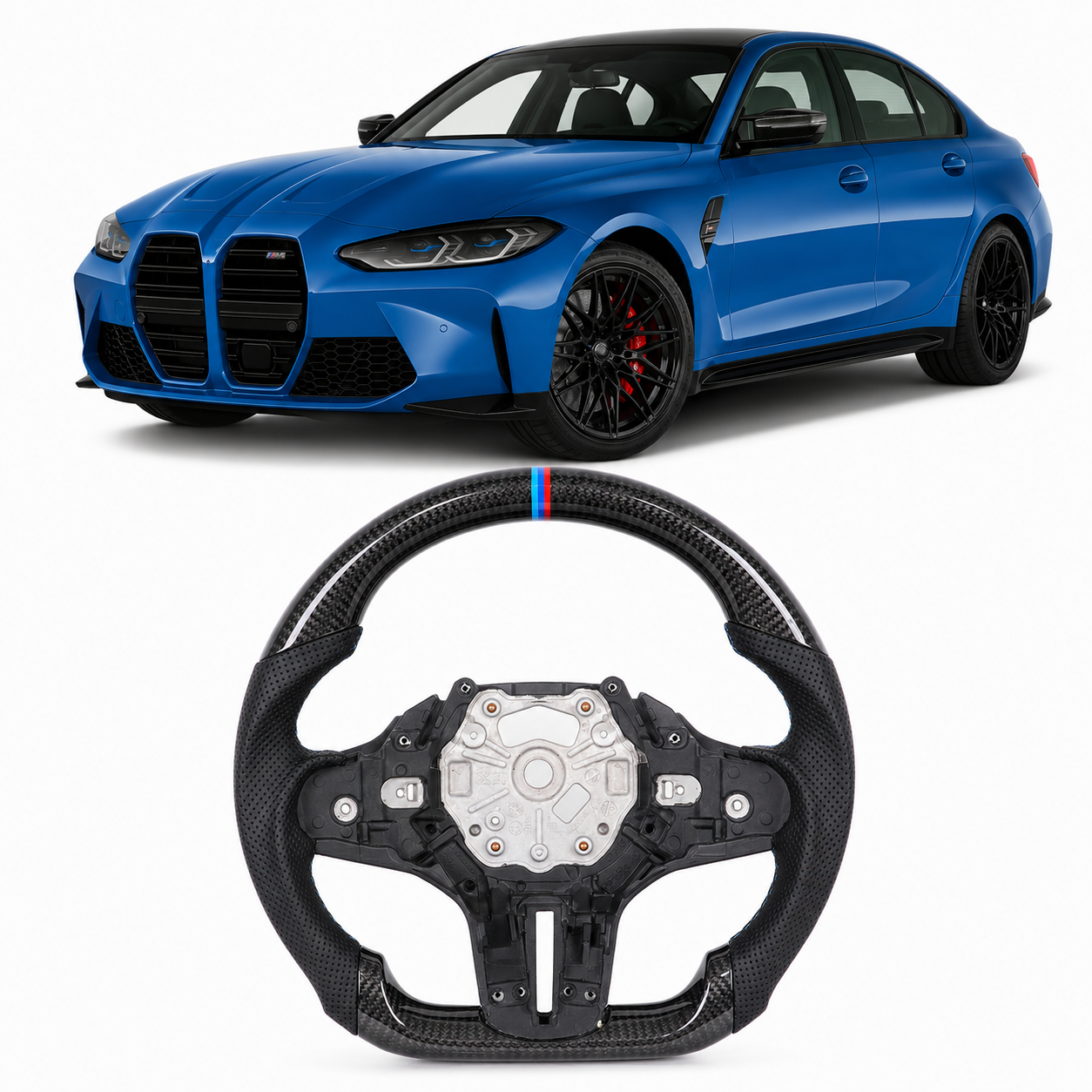 Real Carbon Fiber Steering Wheel for BMW G20 G21 G22 G28 G29 M3 G80