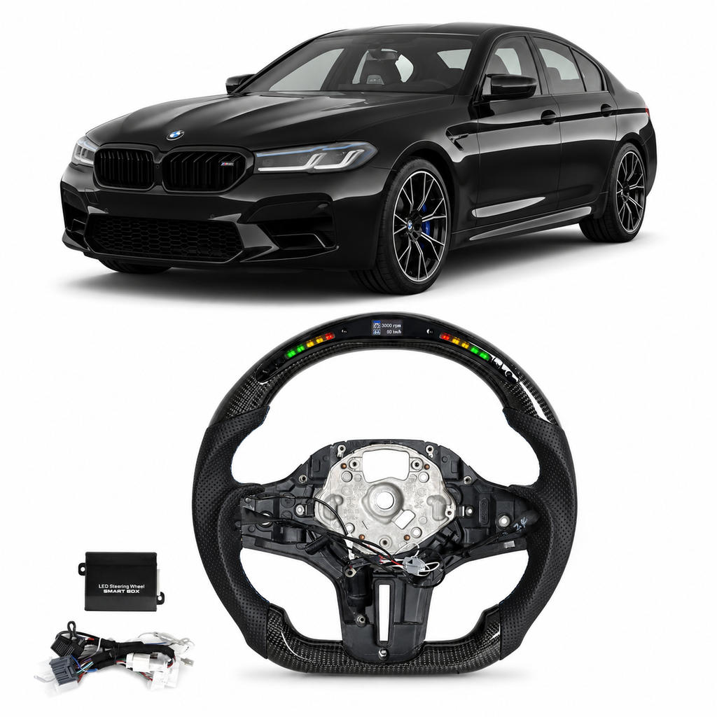 M Sport Carbon Fiber Heated LED Steering Wheel for BMW G Series F90 2018+