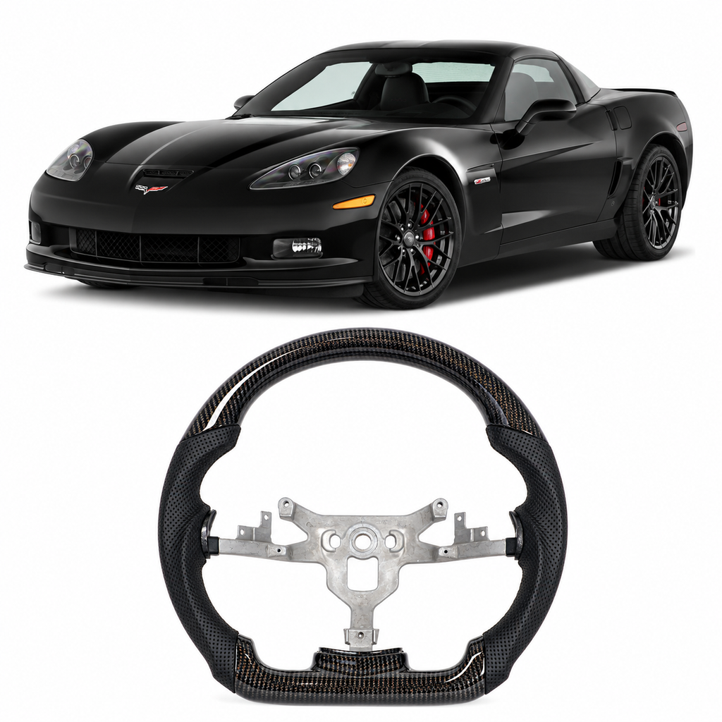 Hydro-Dip Carbon Fiber Steering Wheel for Chevrolet Corvette C6 Z06 / ZR1 2006-2011