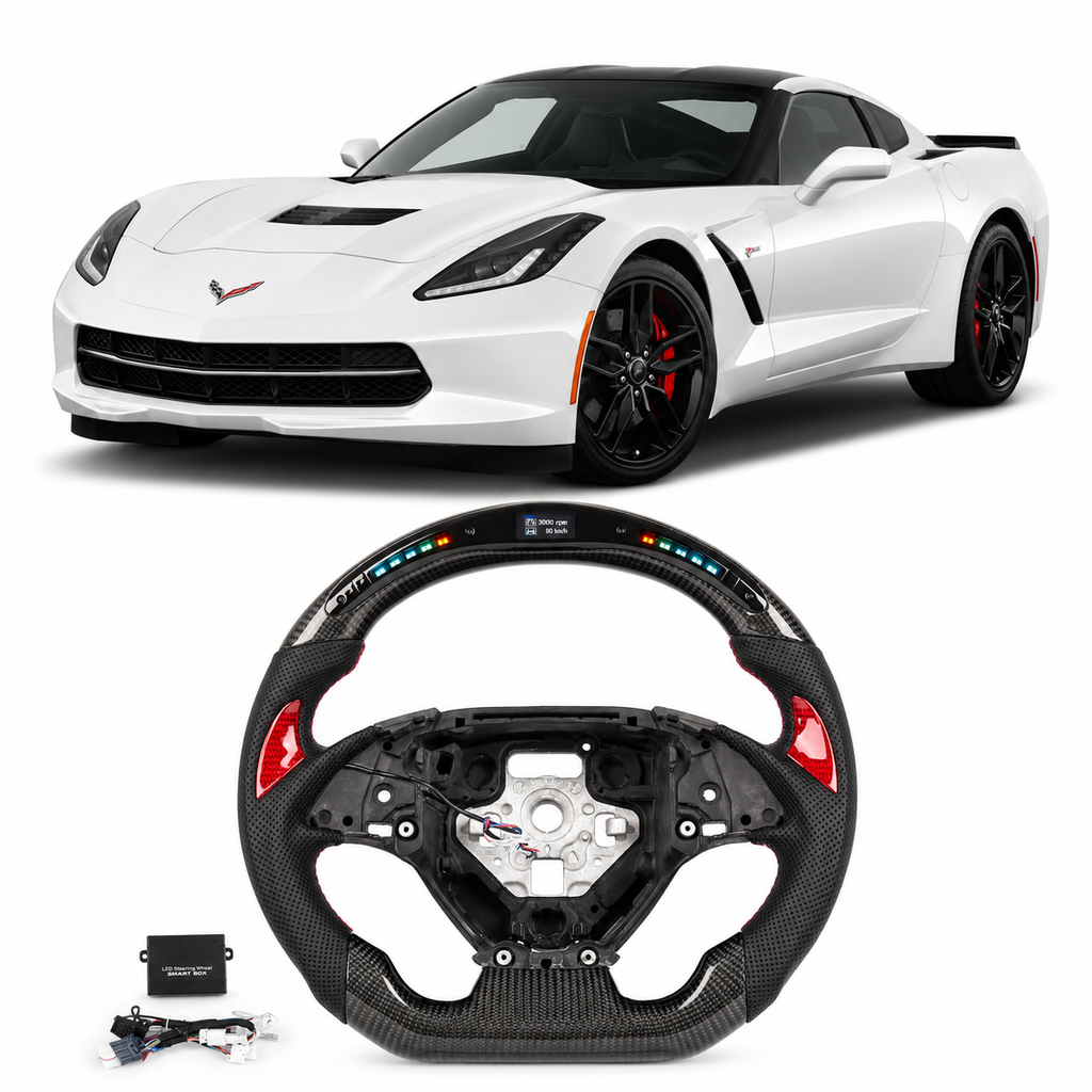 LED Carbon Fiber Steering Wheel for Corvette C7 2014-2019