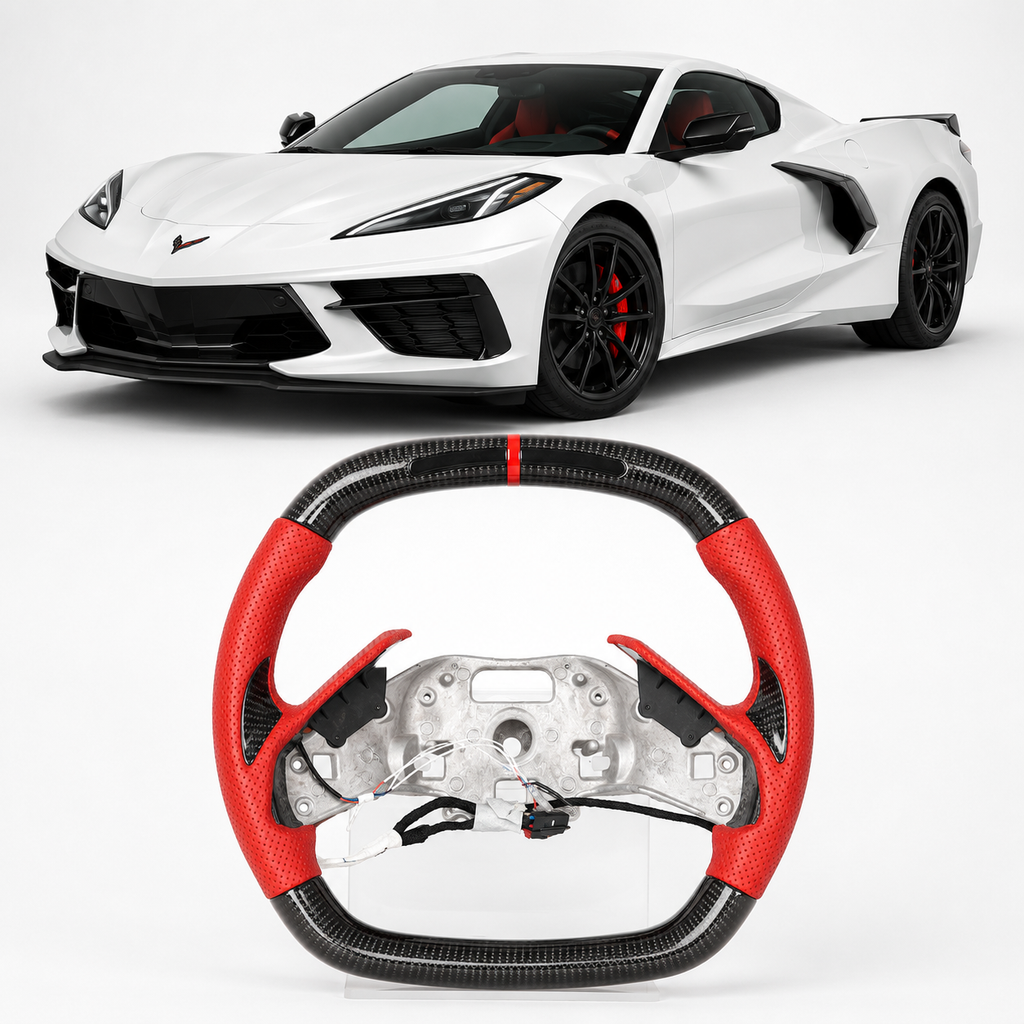 LED Heated Carbon Fiber Steering Wheel for Corvette C8 2020-2025