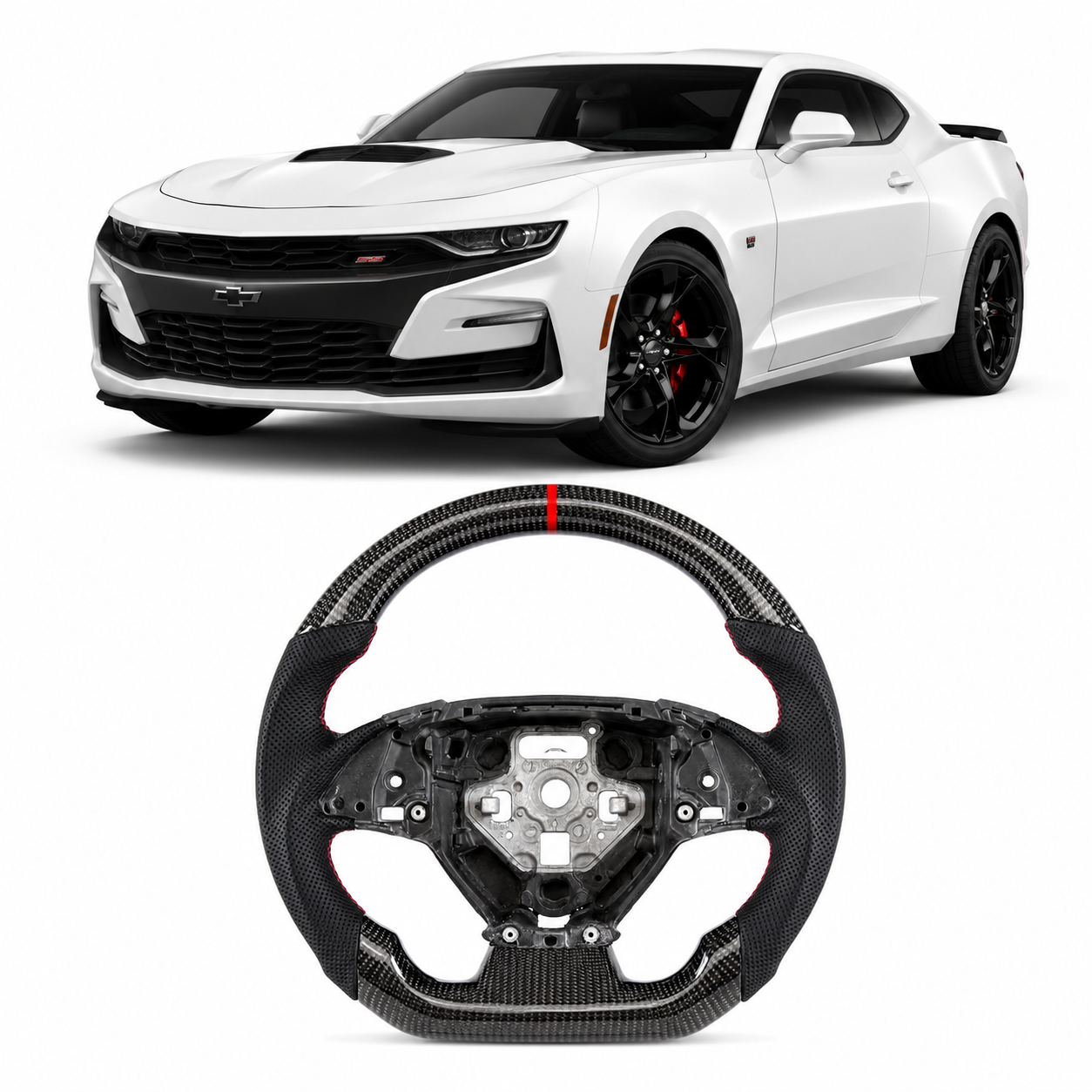 Real Carbon Fiber Steering Wheel for Chevrolet Camaro SS 2016-2024