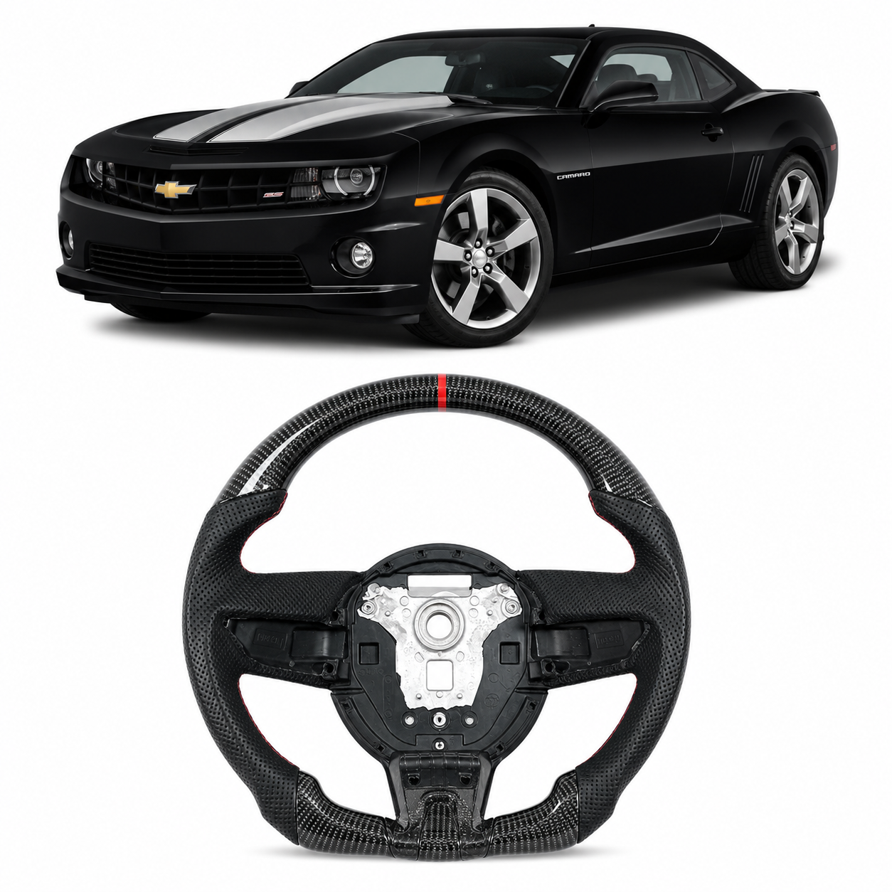 Real Carbon Fiber Steering Wheel for Chevrolet Camaro SS 2010-2011