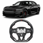 Glossy Forged Carbon Fiber Steering Wheel for Dodge Charger, Challenger & Durango 2015-2025