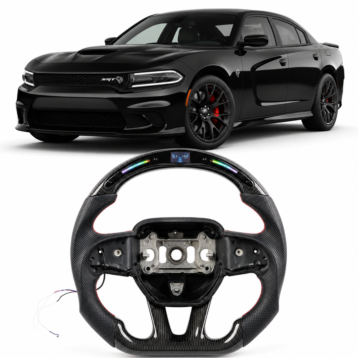 Smart LED Carbon Fiber Steering Wheel for Dodge SRT Hellcat 2015+