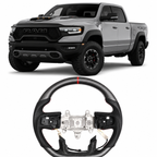Matte Carbon Fiber Heated Steering Wheel for Ram 1500 & Ram TRX 2019–2024