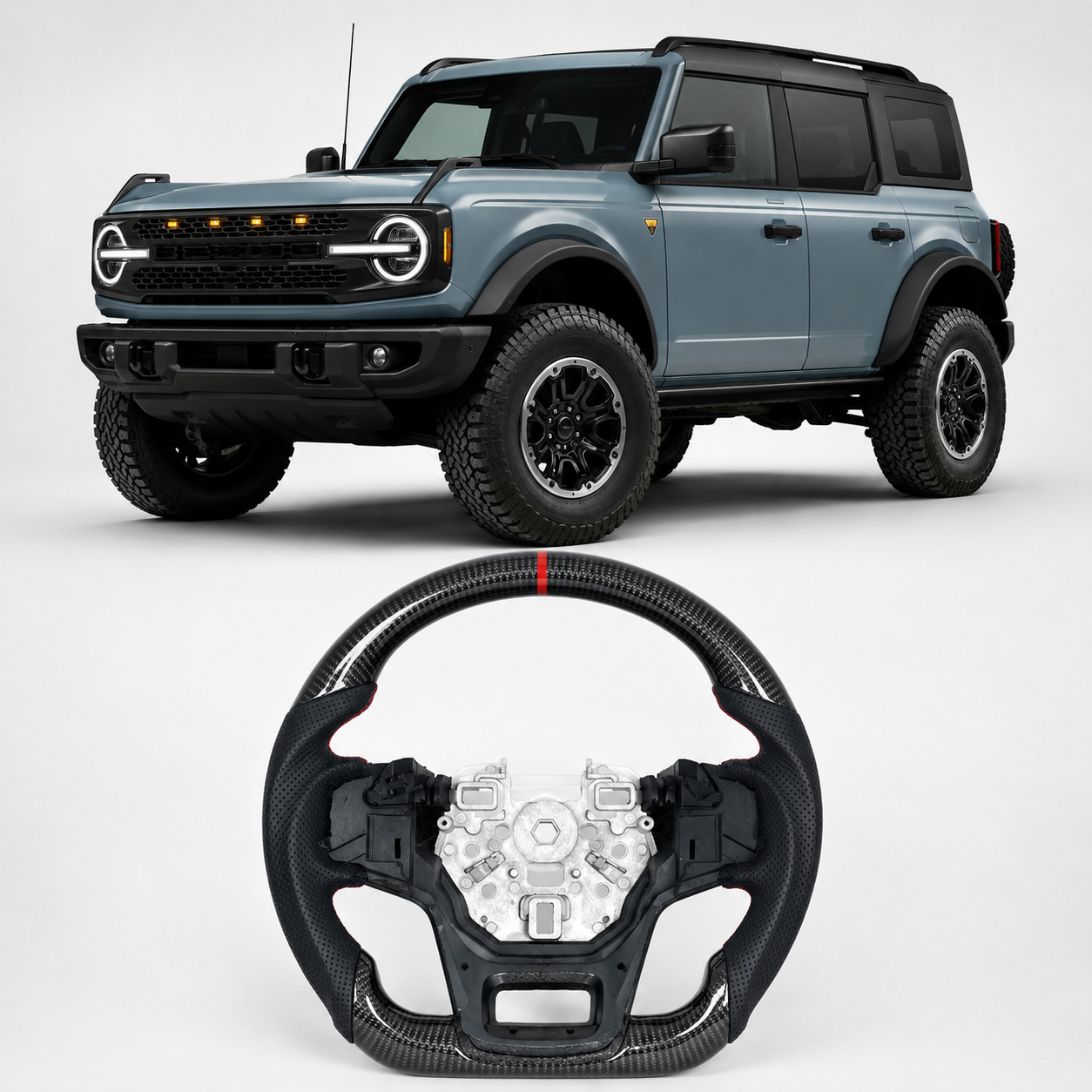 Carbon Fiber Steering Wheel for Ford Bronco 2021-2025