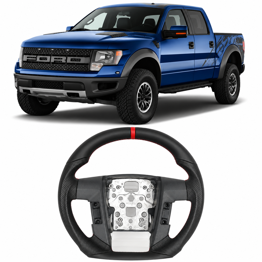 Premium Full Leather Steering Wheel for Ford F-150 & Raptor 2009-2014