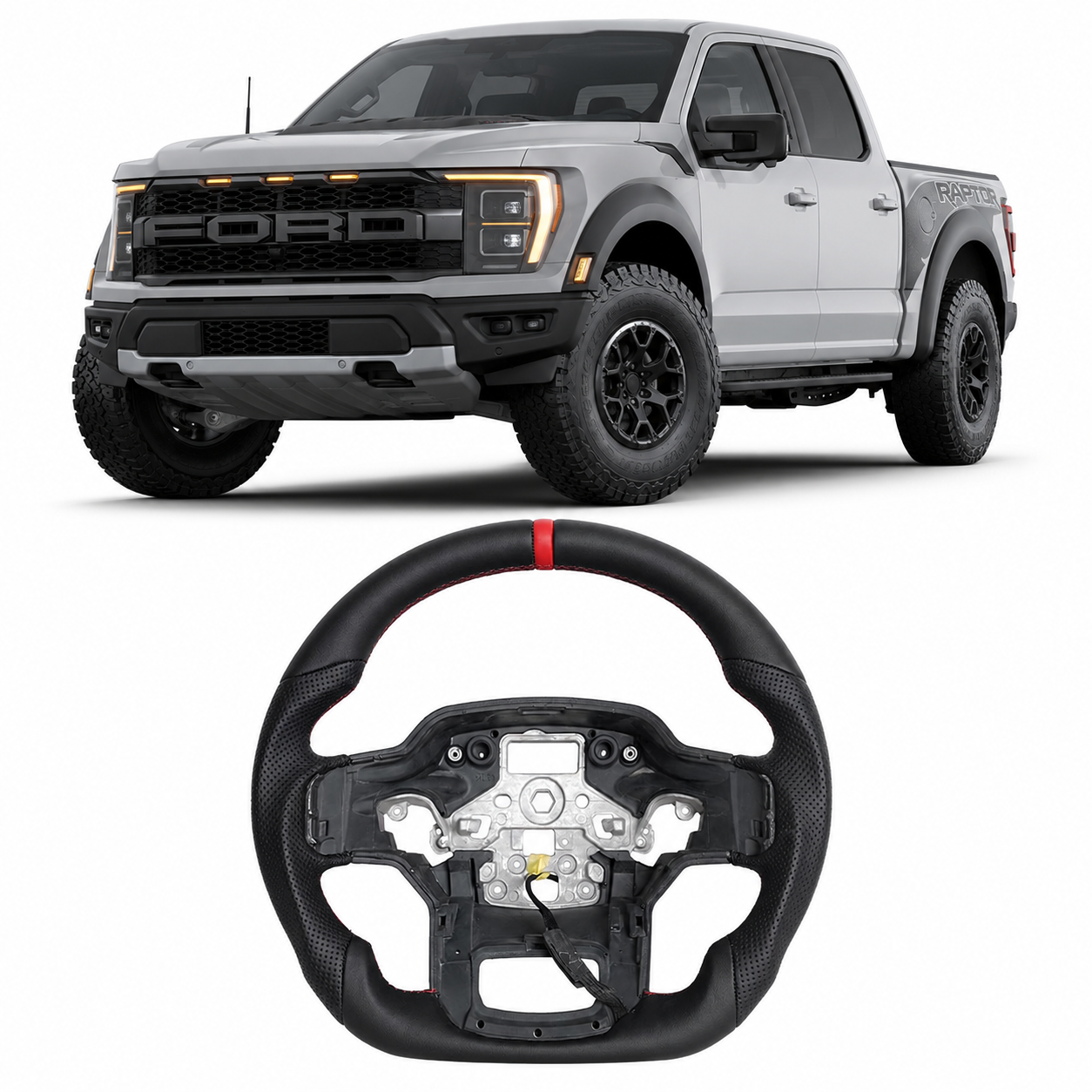 Real Carbon Fiber Steering Wheel for Ford F-150 & SVT Raptor 2009–2014
