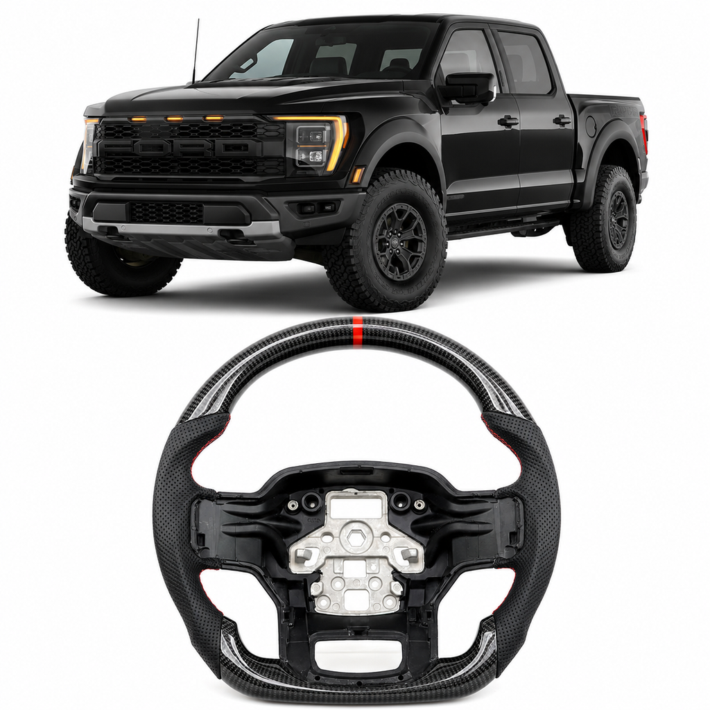 Carbon Fiber Steering Wheel for Ford F-150 Raptor 2021-2023