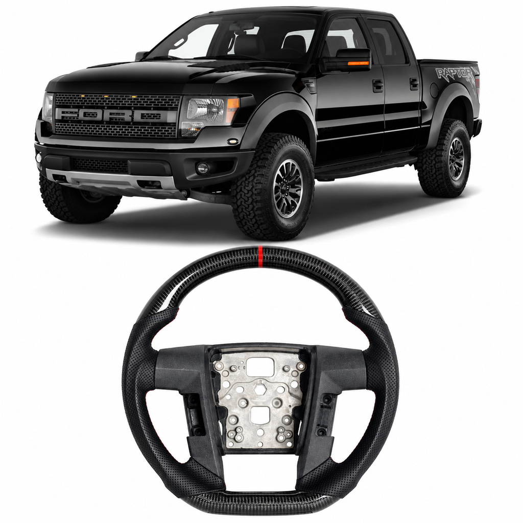 Real Carbon Fiber Steering Wheel for Ford F-150 & Raptor 2009-2014