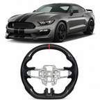 Real Carbon Fiber Steering Wheel for Ford Mustang GT Shelby 2015-2023