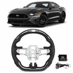 LED RPM Carbon Fiber Steering Wheel for Ford Mustang EcoBoost, GT & Shelby 2018-2023