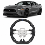 Carbon Fiber Steering Wheel for Ford Mustang 2018-2023 Blue Line