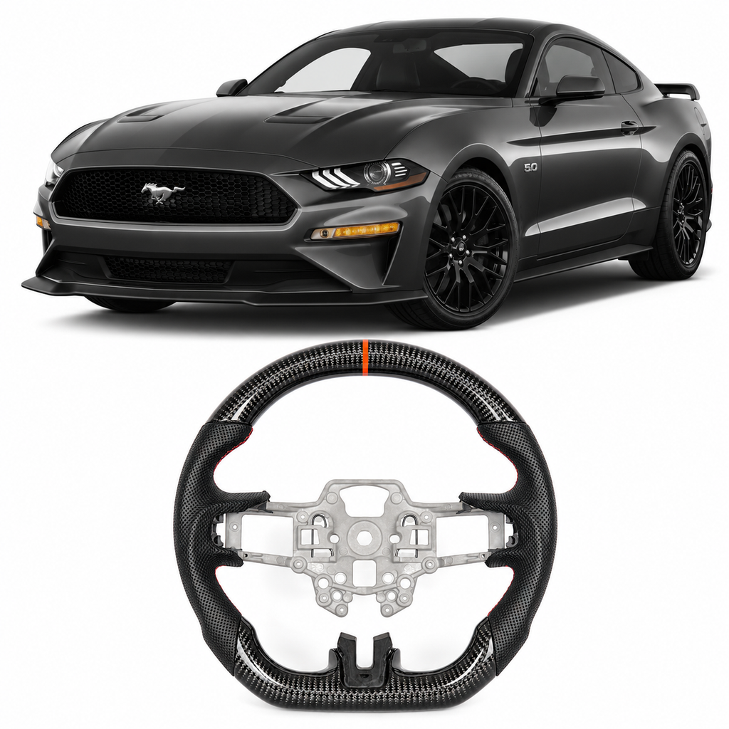 Carbon Fiber Heated Steering Wheel for Ford Mustang 2018-2023