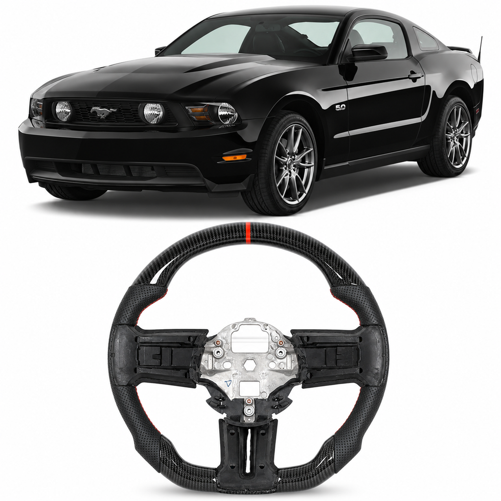 Hydro-Dip Carbon Fiber Steering Wheel for Ford Mustang V6, GT & Shelby GT500 2010-2014