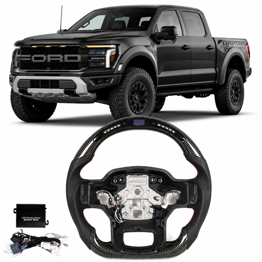 Carbon Fiber LED Steering Wheel for Ford F-150 Raptor 2021-2024