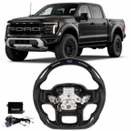 Carbon Fiber LED Steering Wheel for Ford F-150 Raptor 2021-2024