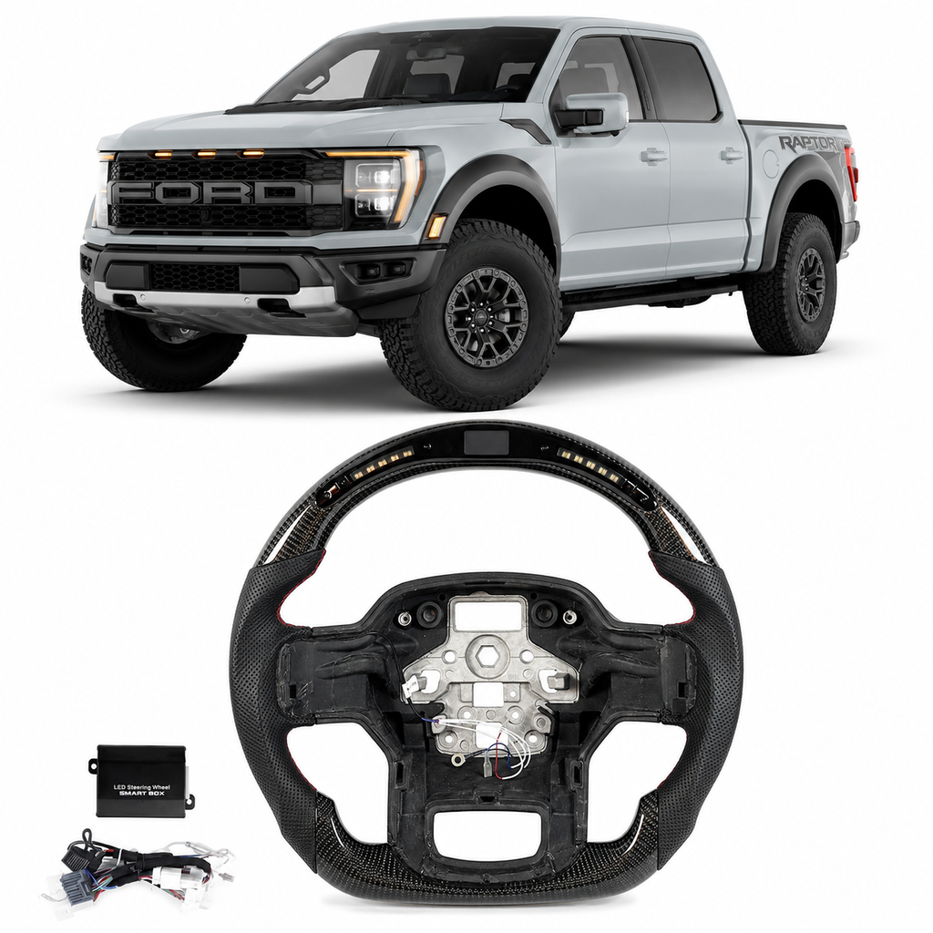 Carbon Fiber LED Steering Wheel for Ford F-150 Raptor 2021-2023