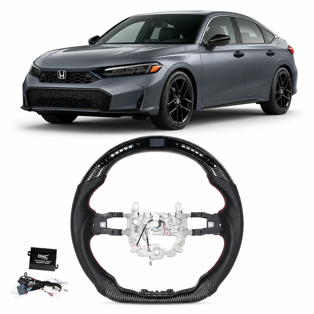 LED Carbon Fiber Steering Wheel for Honda Civic 11th Gen FL 2022-2025