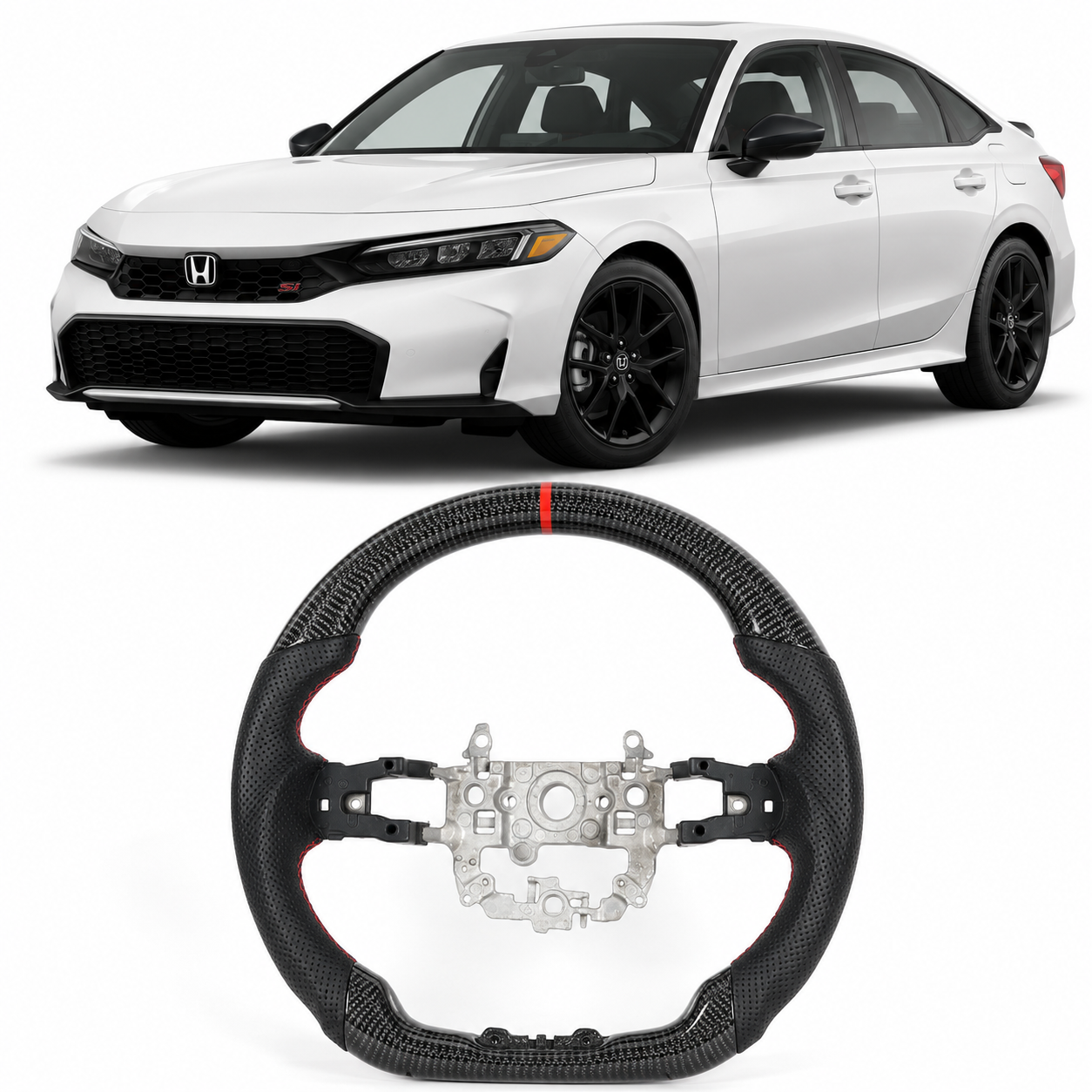 Carbon Fiber Steering Wheel for Honda Civic 2022-2025