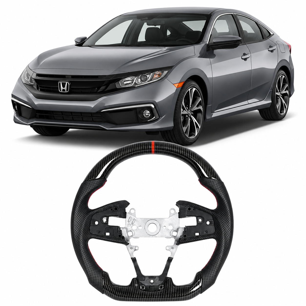 Real Carbon Fiber or Full Leather Heated Steering Wheel for Ford F-150 Raptor 2015-2020