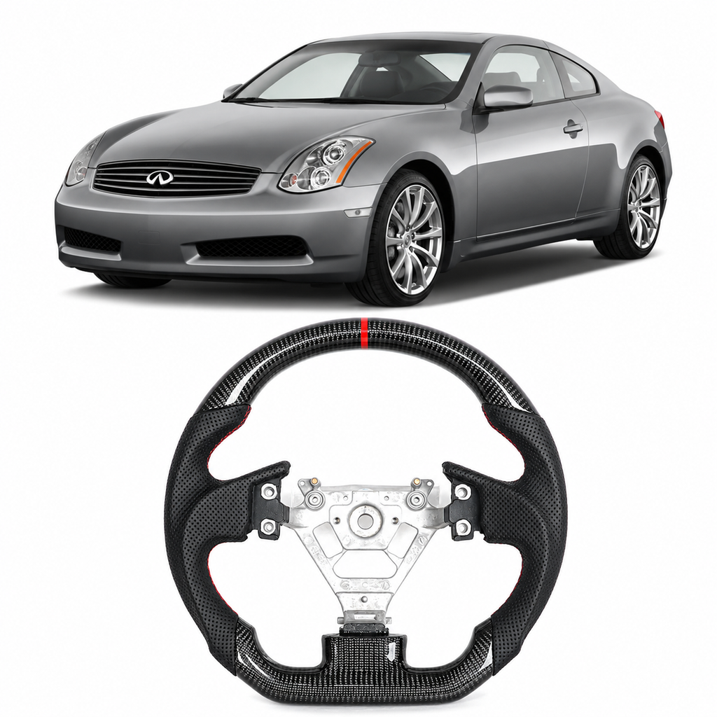 Glossy Carbon Fiber Steering Wheel for Infiniti G35 2004-2007