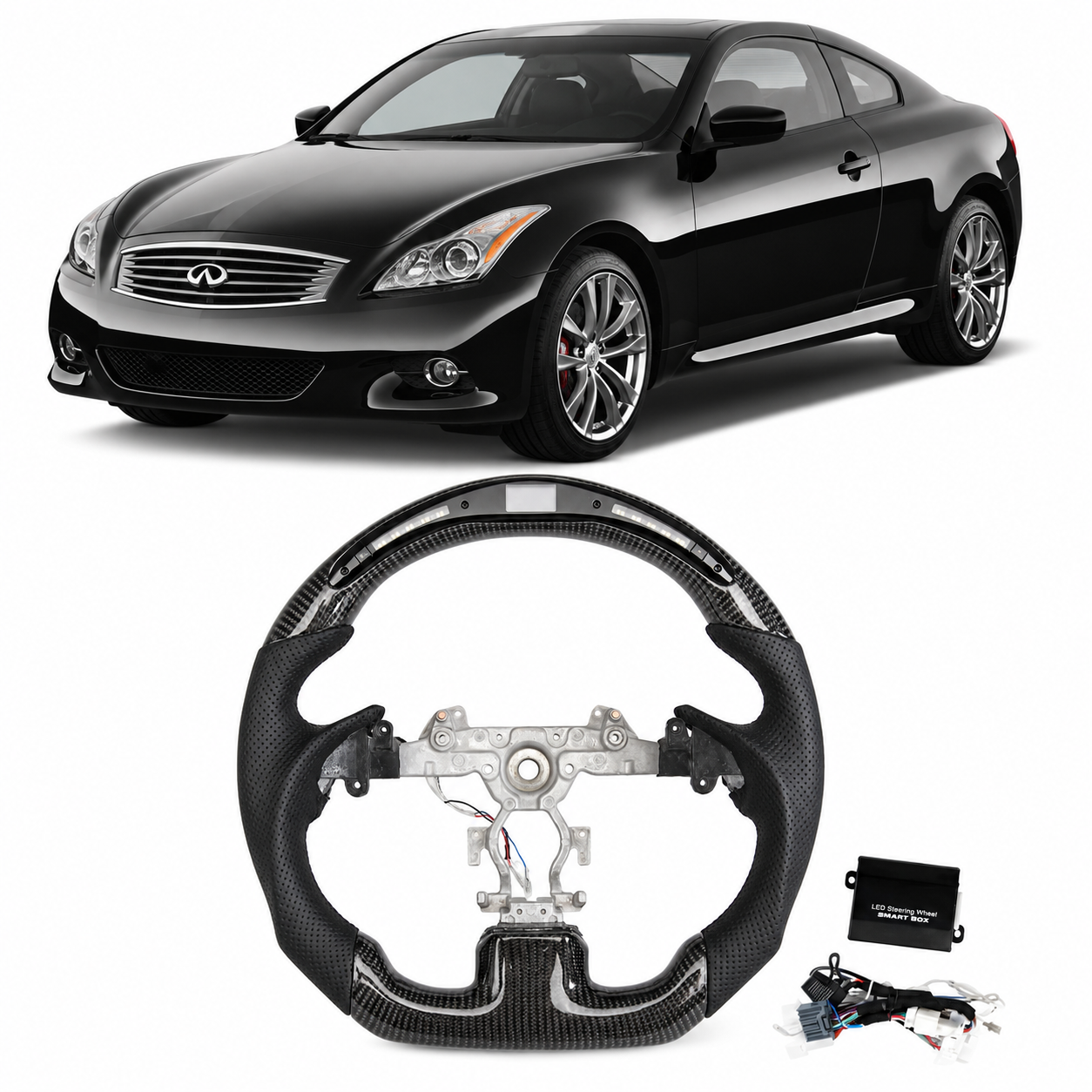 Smart LED Carbon Fiber Steering Wheel for Infiniti G37 2009-2013