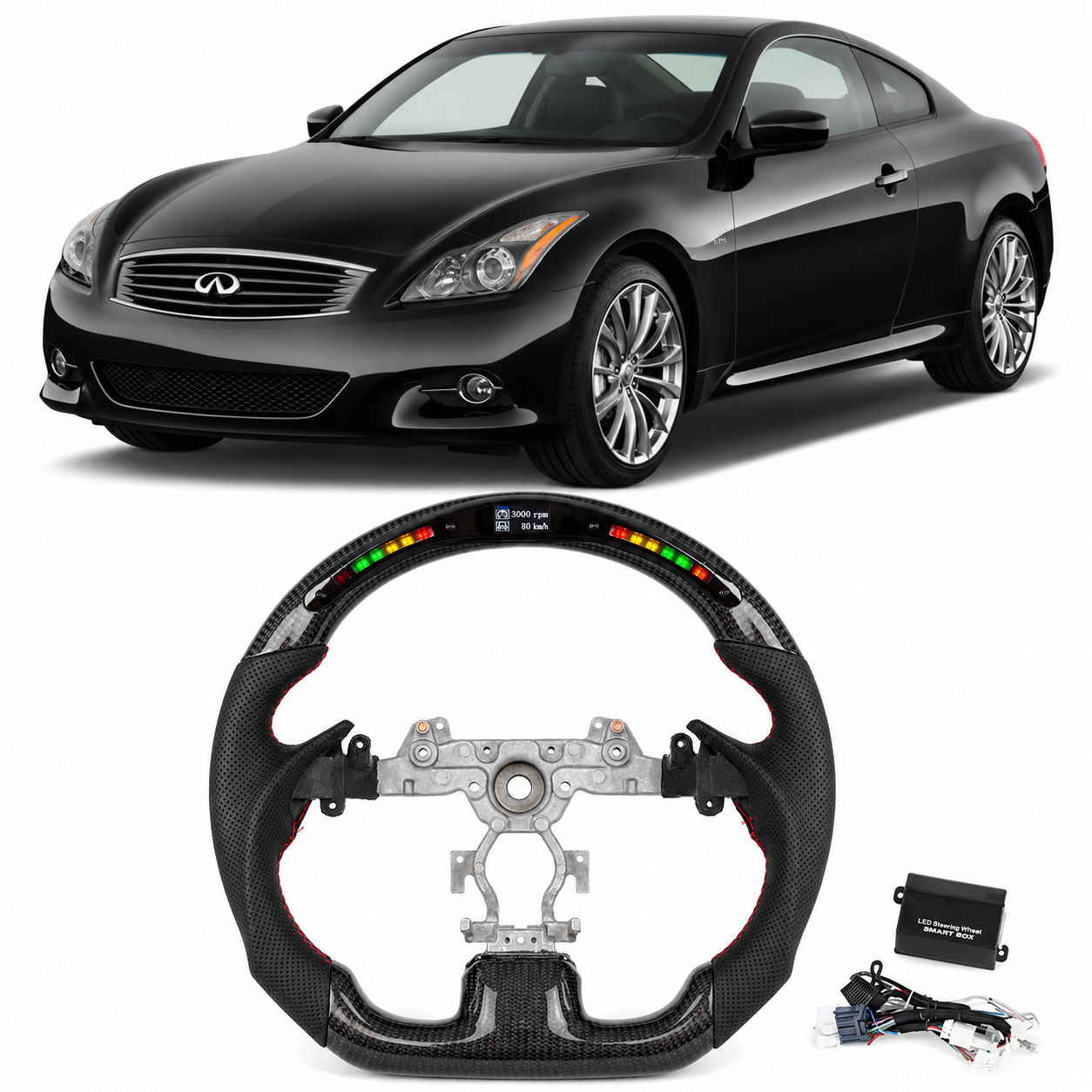 LED Carbon Fiber Steering Wheel for Infiniti G37/G37x 2009-2013